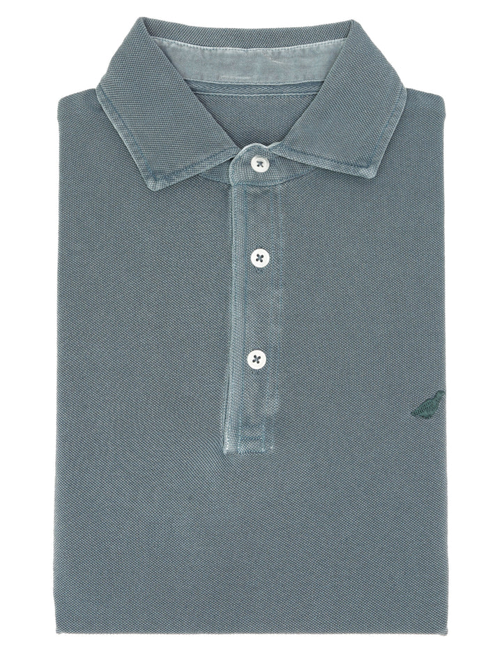Polo pique manga larga Azul
