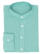 Camisa mao lino lisa lavada Verde claro
