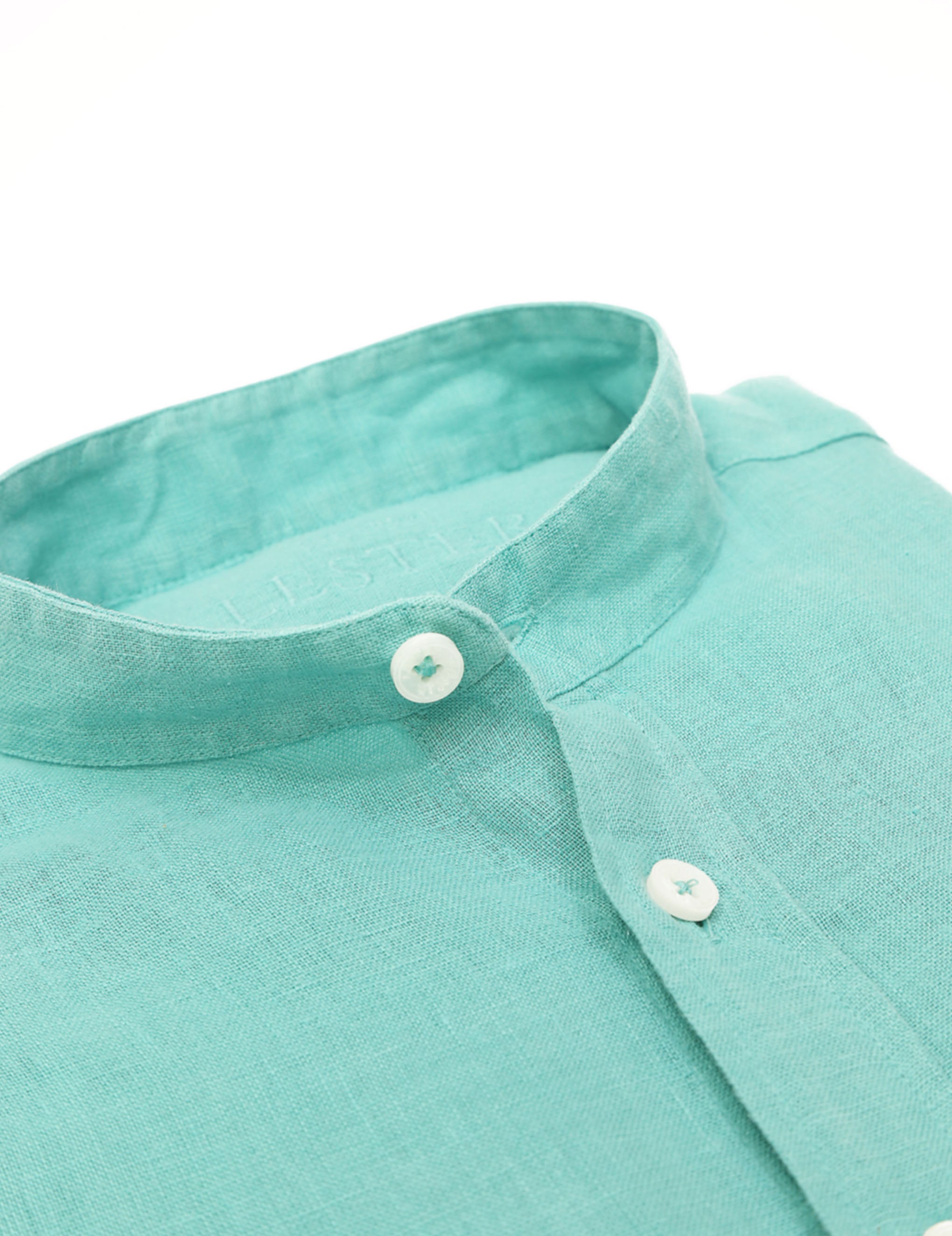 Camisa mao lino lisa lavada Verde claro
