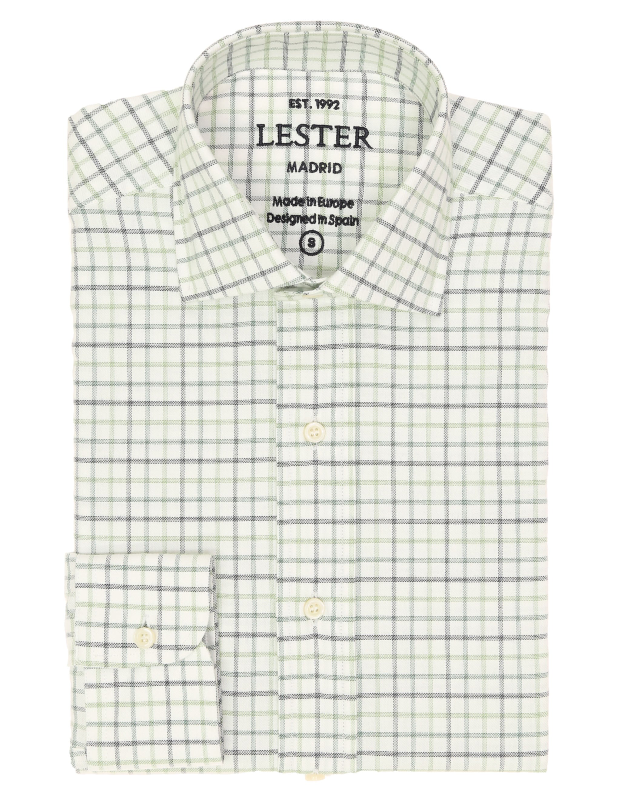 Camisa sport viela fil a fil Azul/verde