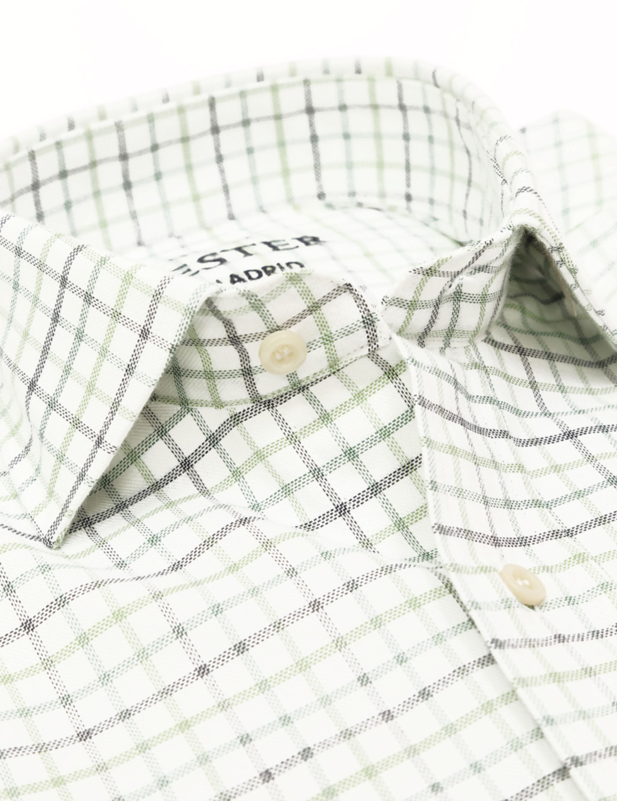 Camisa sport viela fil a fil Azul/verde