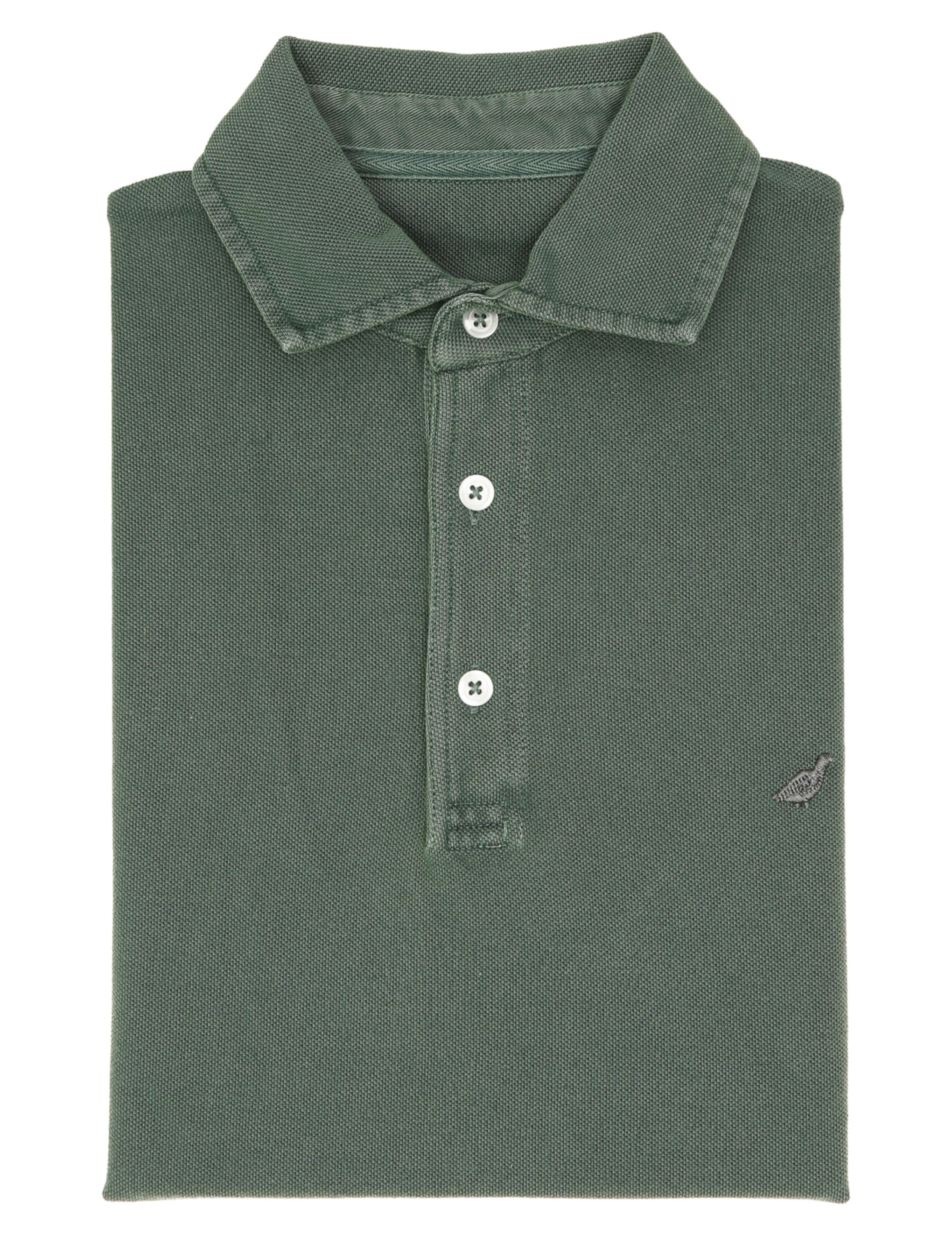 Polo pique manga larga Verde oscuro