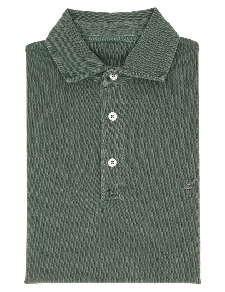 Polo pique manga larga Verde oscuro
