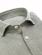 Camisa lino lisa lavada Gris