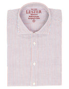 Camisa lino algodón mil rayas Azul/rojo