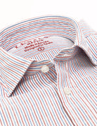 Camisa lino algodón mil rayas Azul/rojo