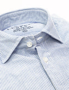 Camisa lino algodón mil rayas Azul