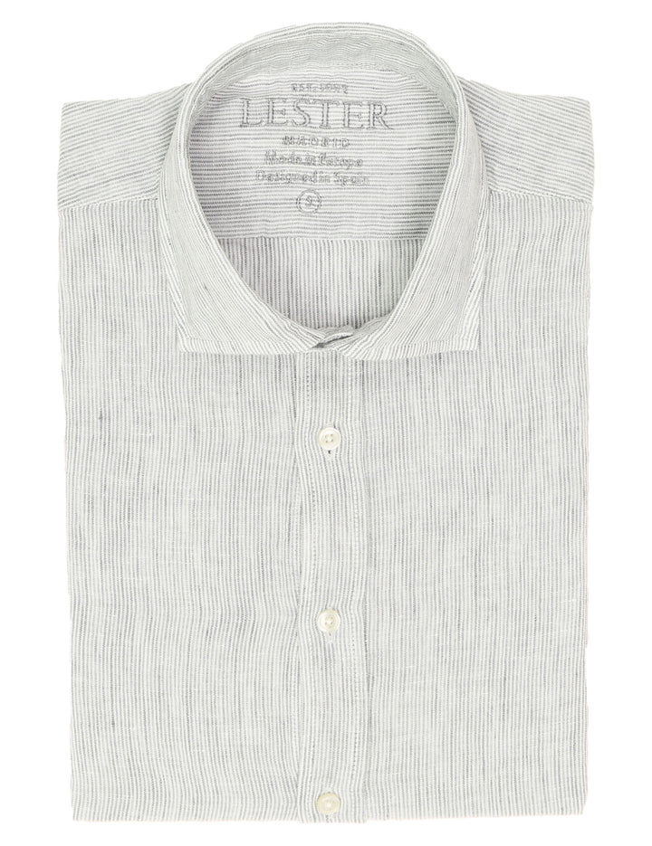 Camisa sport lino mil rayas Gris