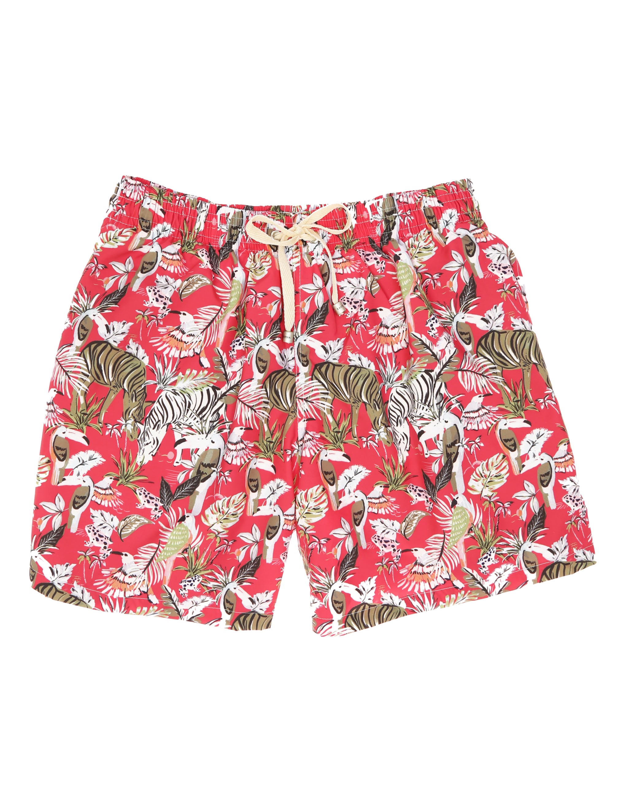 Traje de baño cebras tucanes Rojo