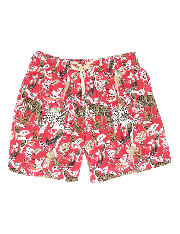 Traje de baño cebras tucanes Rojo