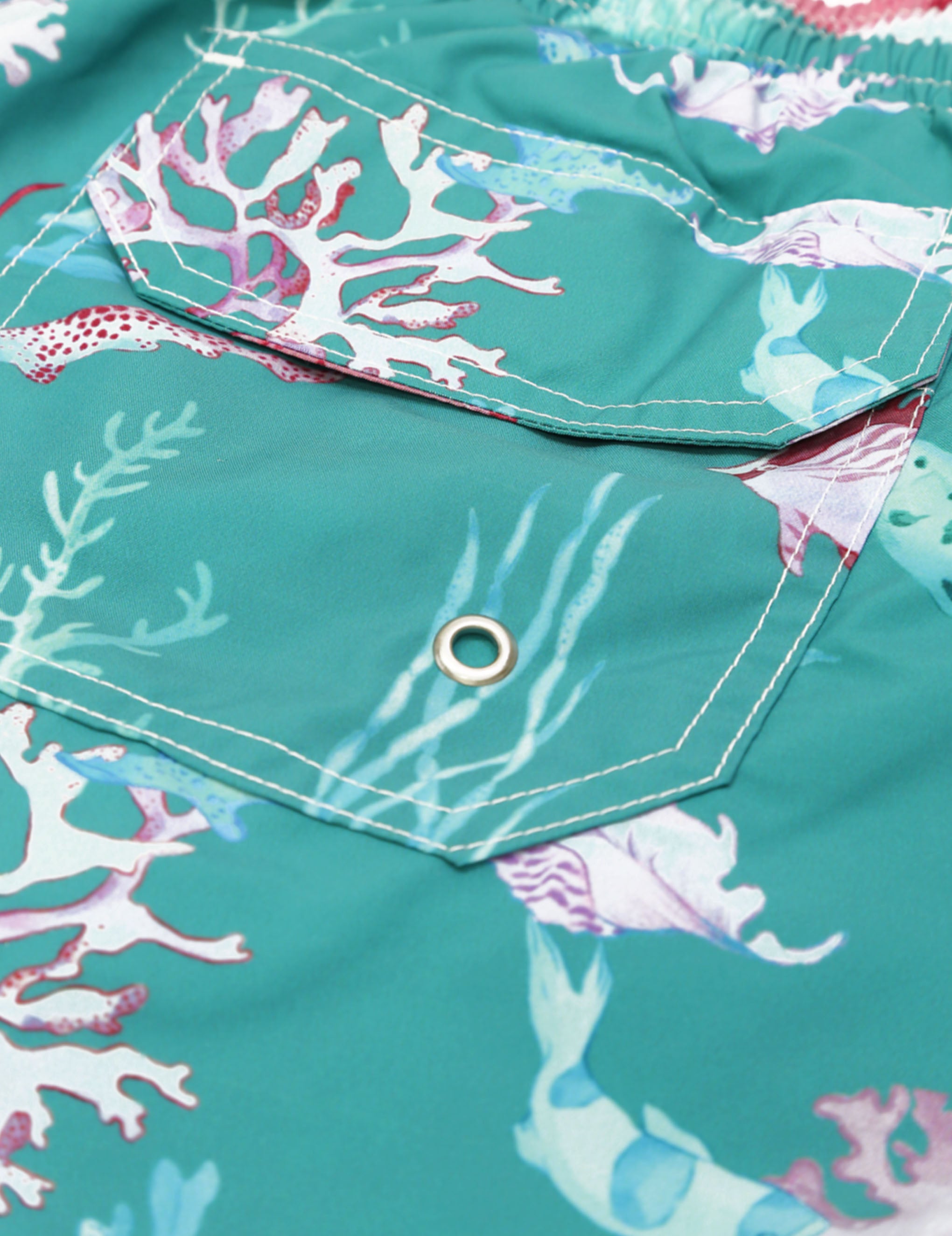 Traje de baño rayas corales Verde