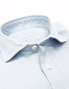 Camisa lino lisa lavada Azul claro