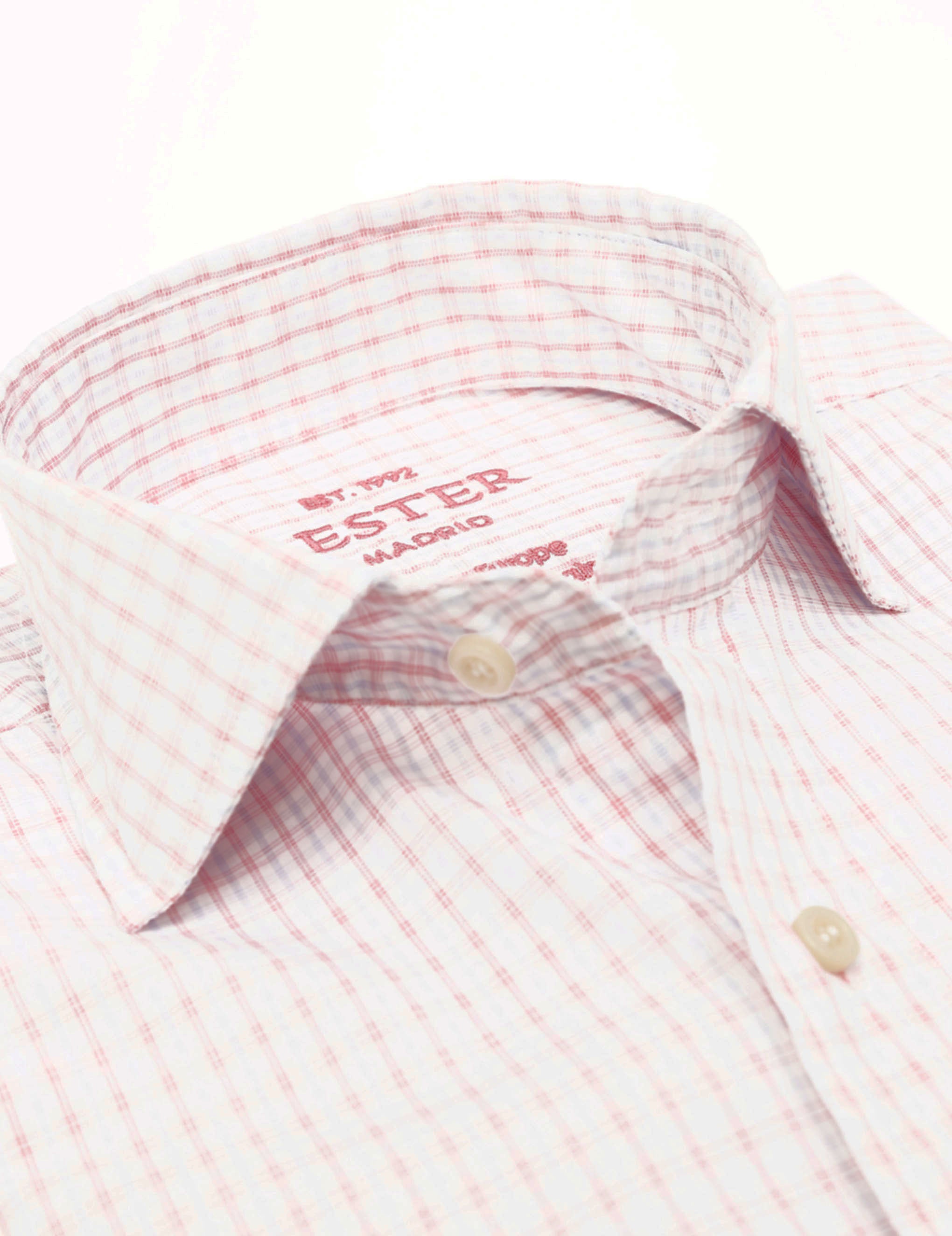 Camisa sport cuadro Azul/rosa