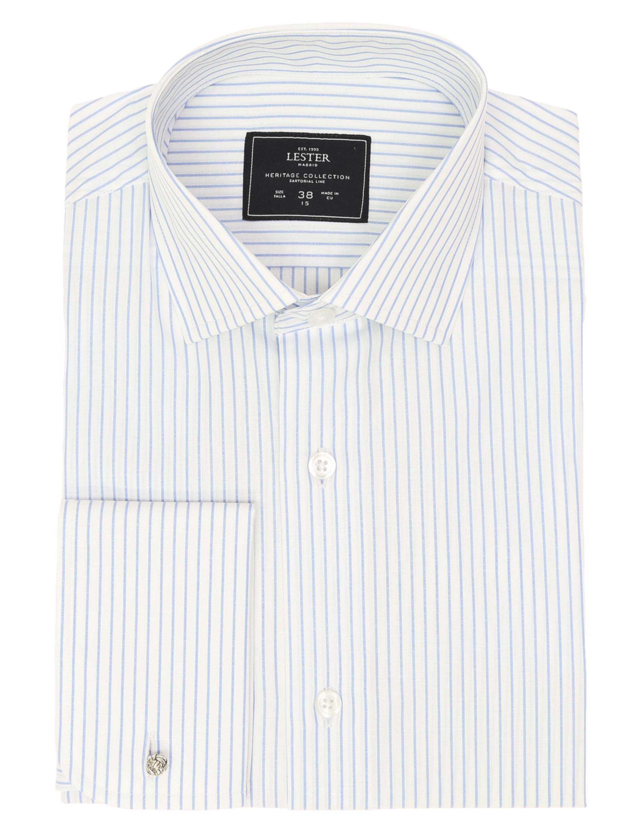 Camisa vestir raya blanca Azul