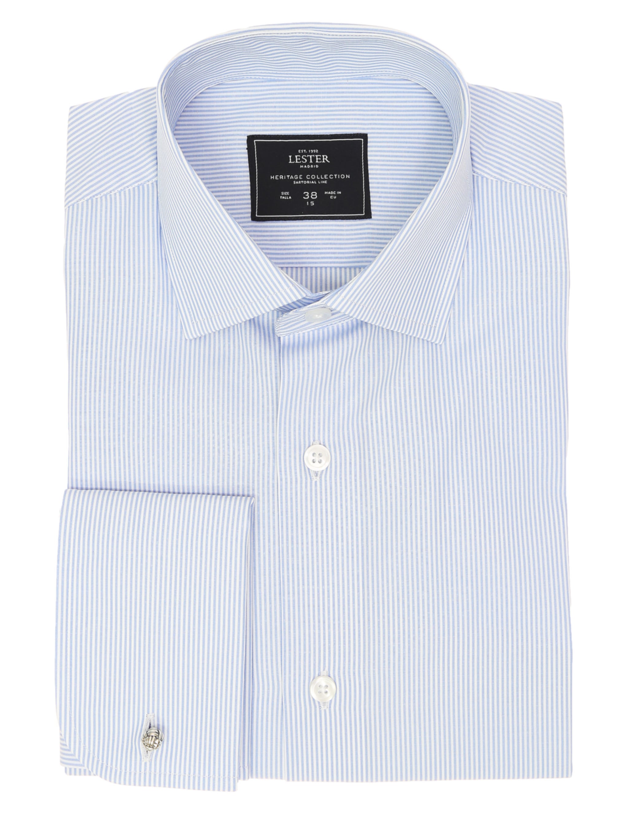 Camisa vestir raya media Azul