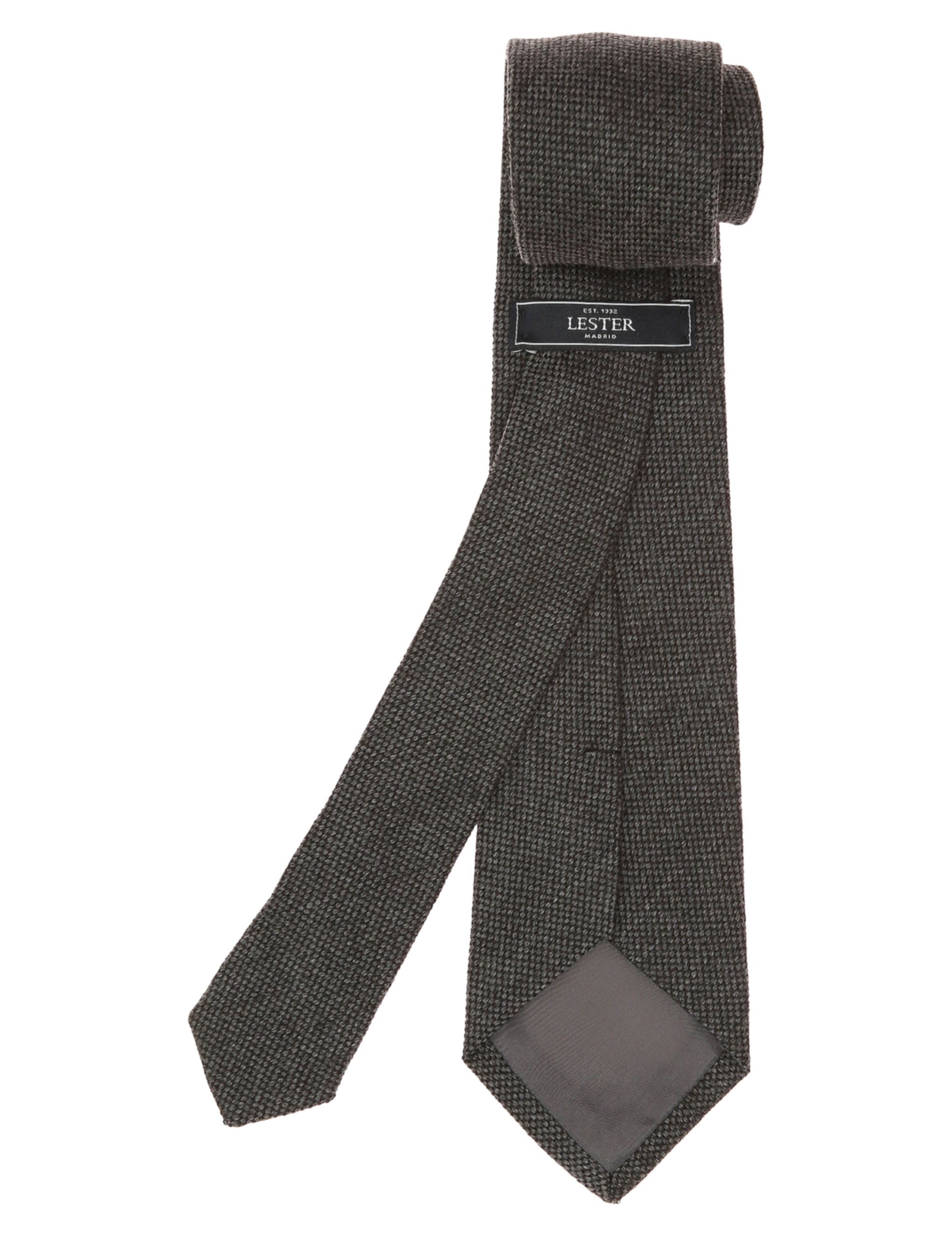 Corbata lana unito Gris