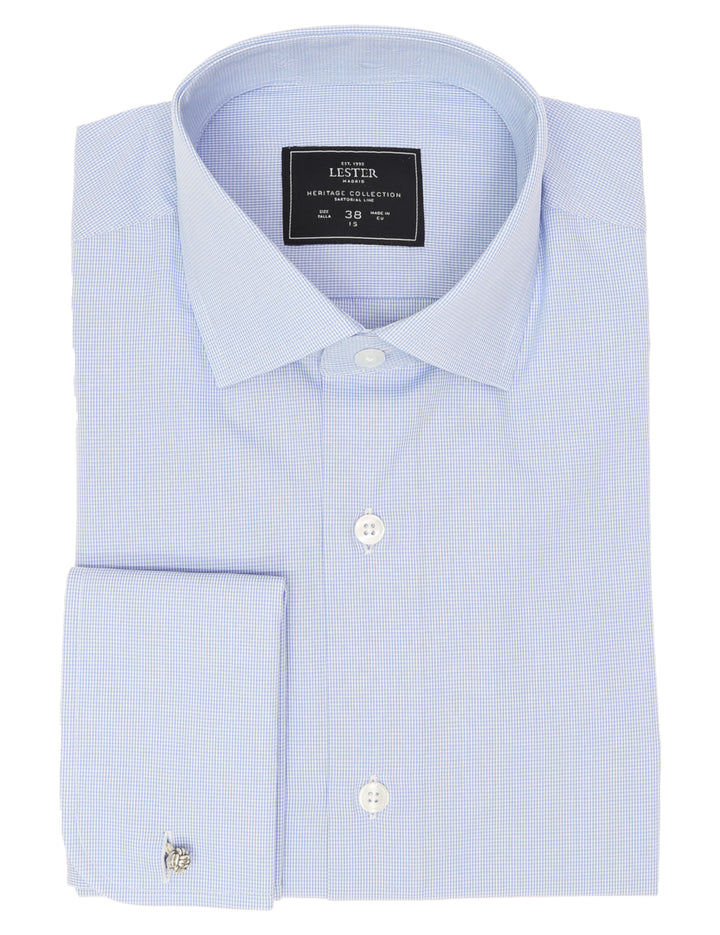 Camisa vestir raya vichy Azul