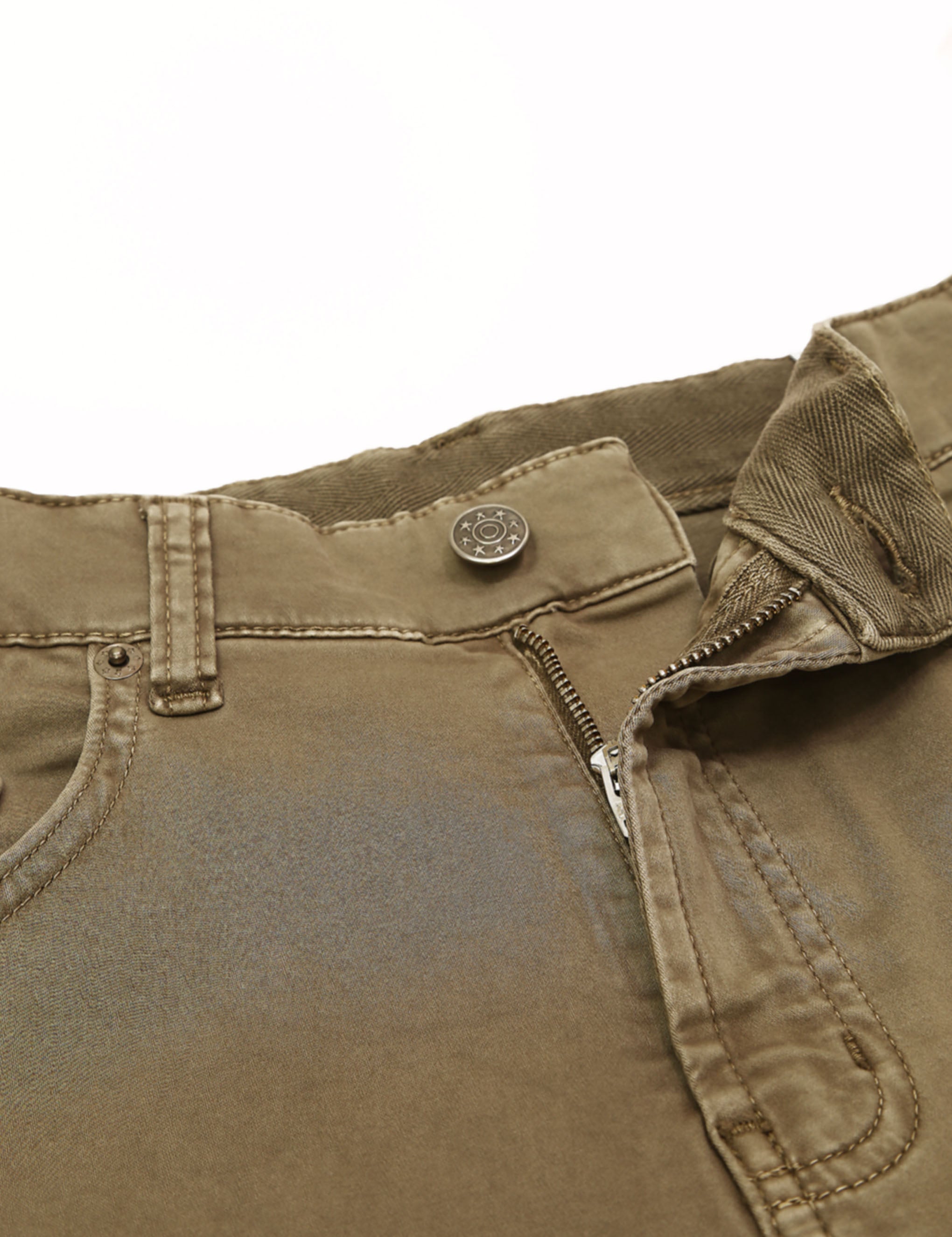 Pantalón 5 bolsillos satén Kaki