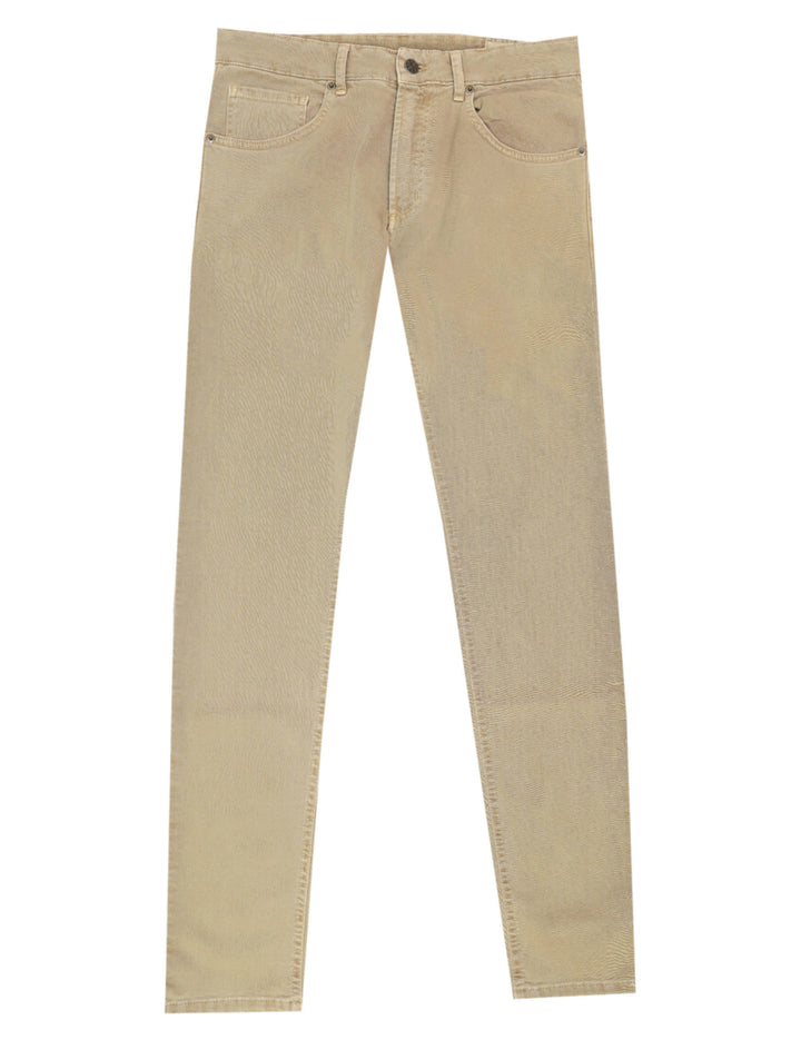 Pantalón 5 bolsillos satén Beige