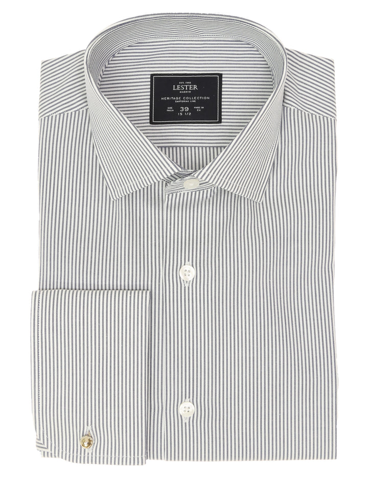 Camisa vestir raya media oxford Azul