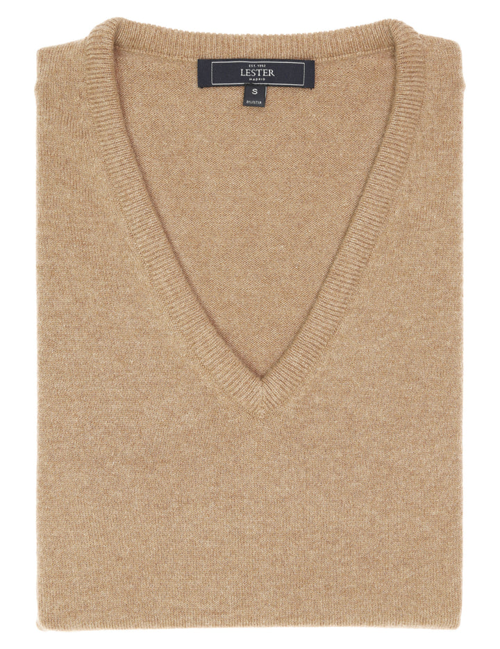 Jersey cashmere pico Beige