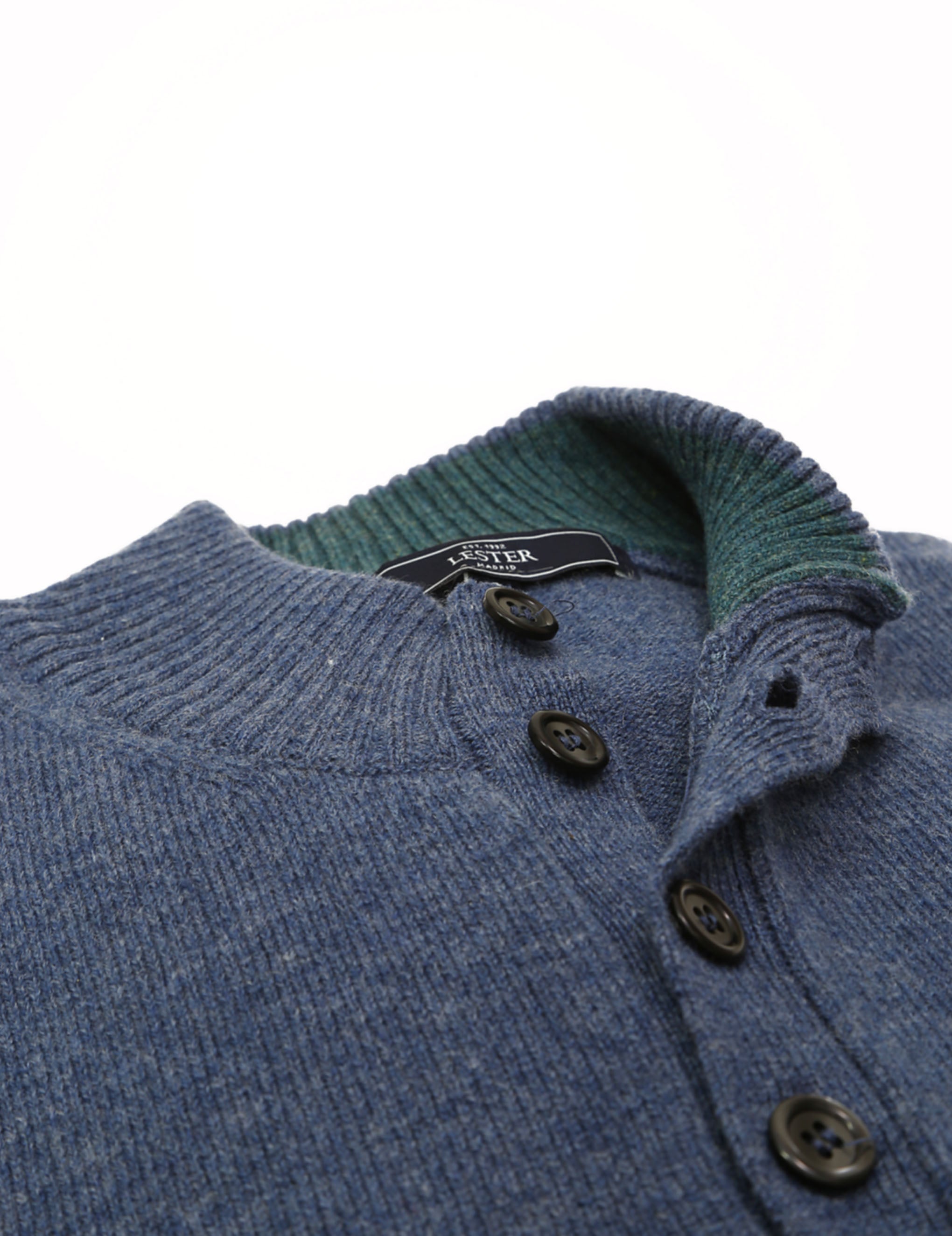 Jersey botones lana Azul