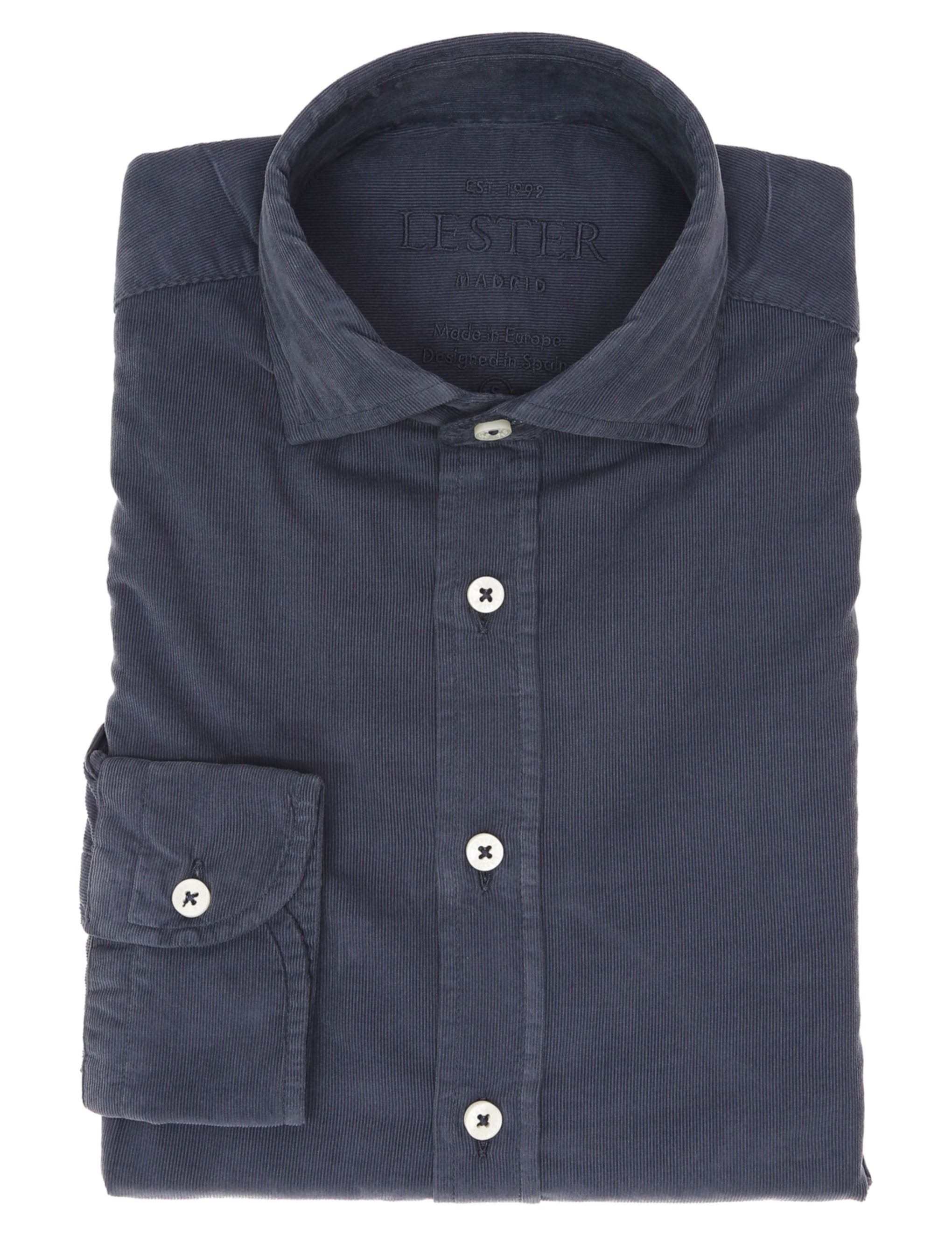 Camisa micropana tintada Azul medio