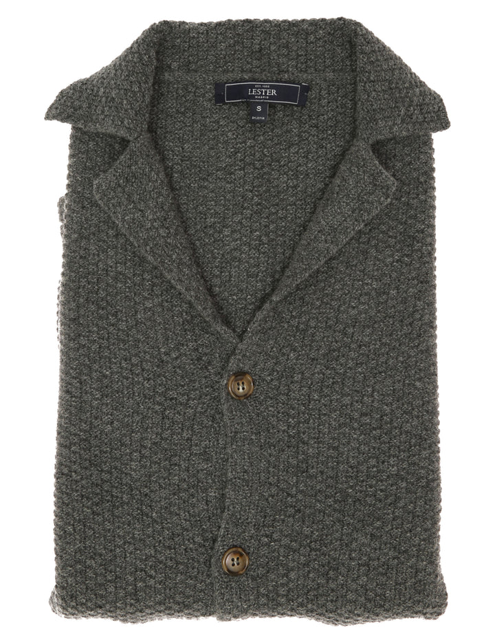 Cardigan punto de arroz Gris