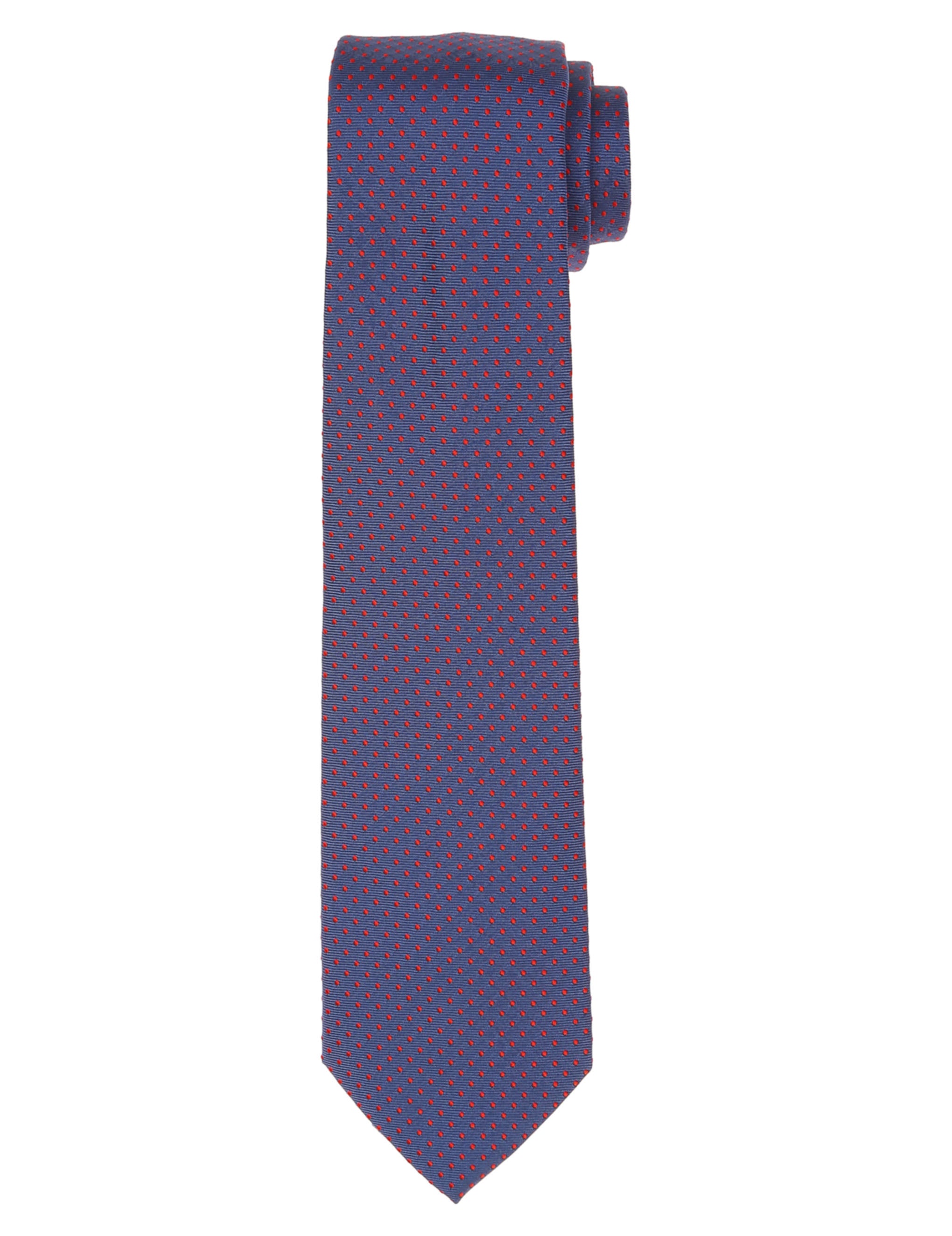 Corbata pois Azul/rojo