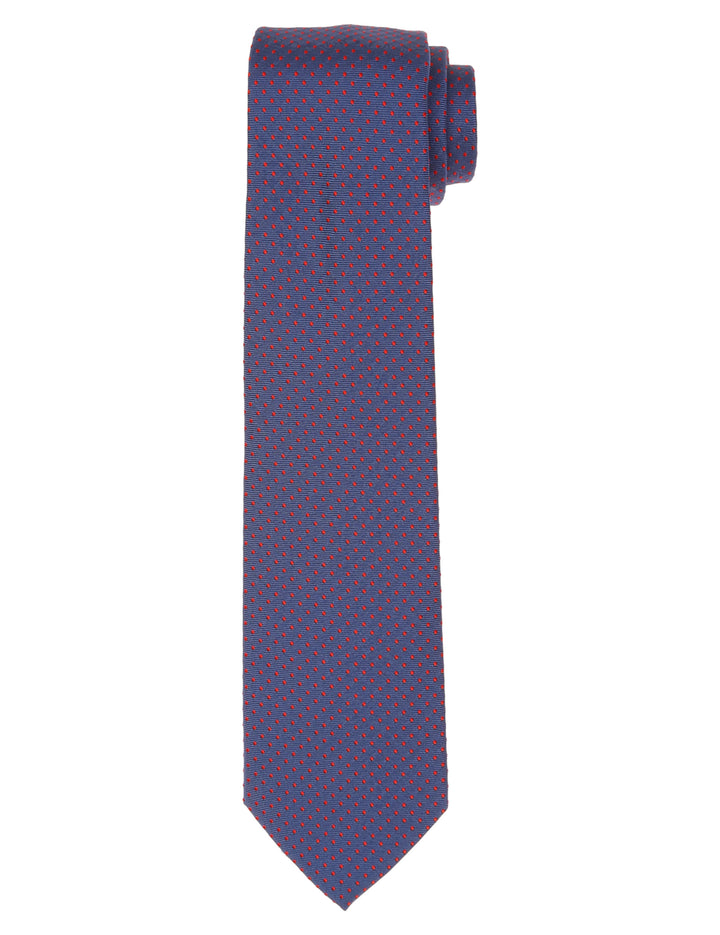 Corbata pois Azul/rojo