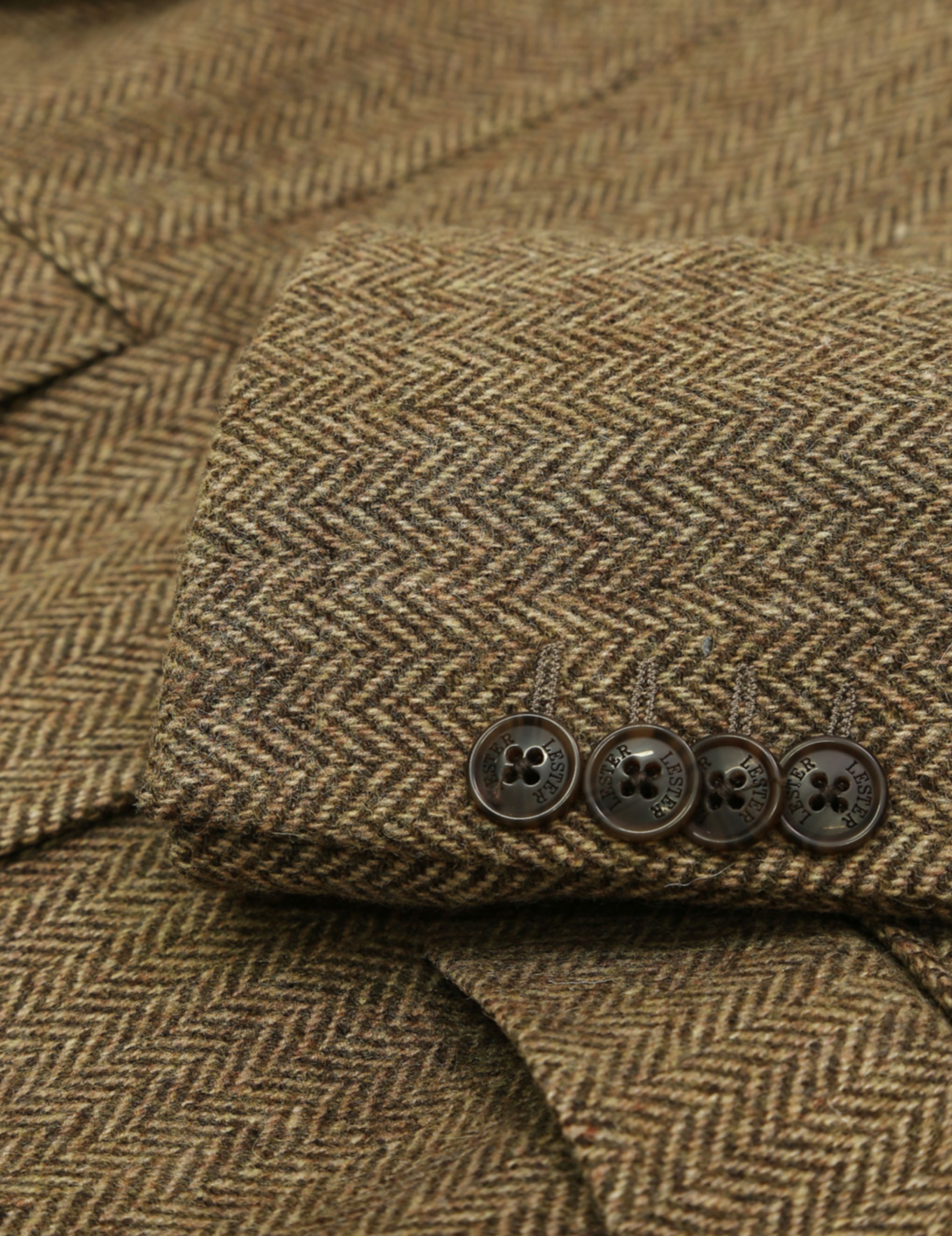 Chaqueta tweed chester Marrón