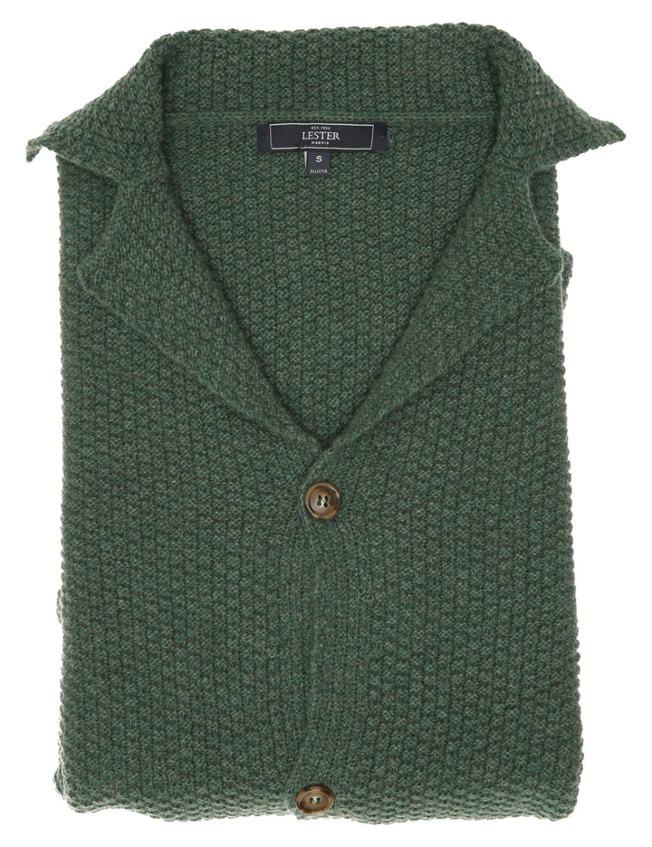 Cardigan punto de arroz Verde