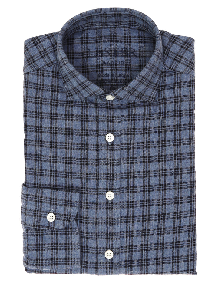 Camisa sport cuadro medio Azul
