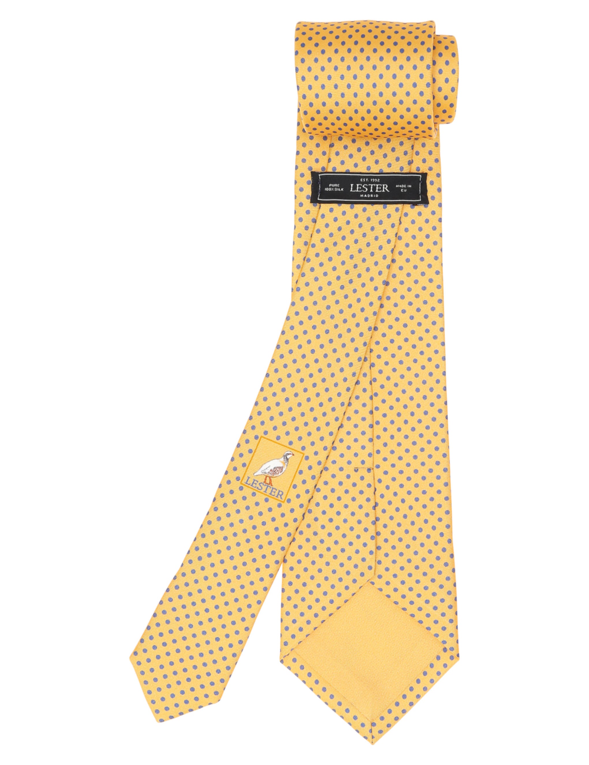 Corbata pois estampa Amarillo/azul