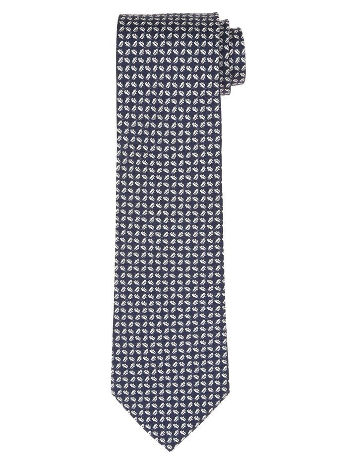 Corbata hoja Azul/blanco