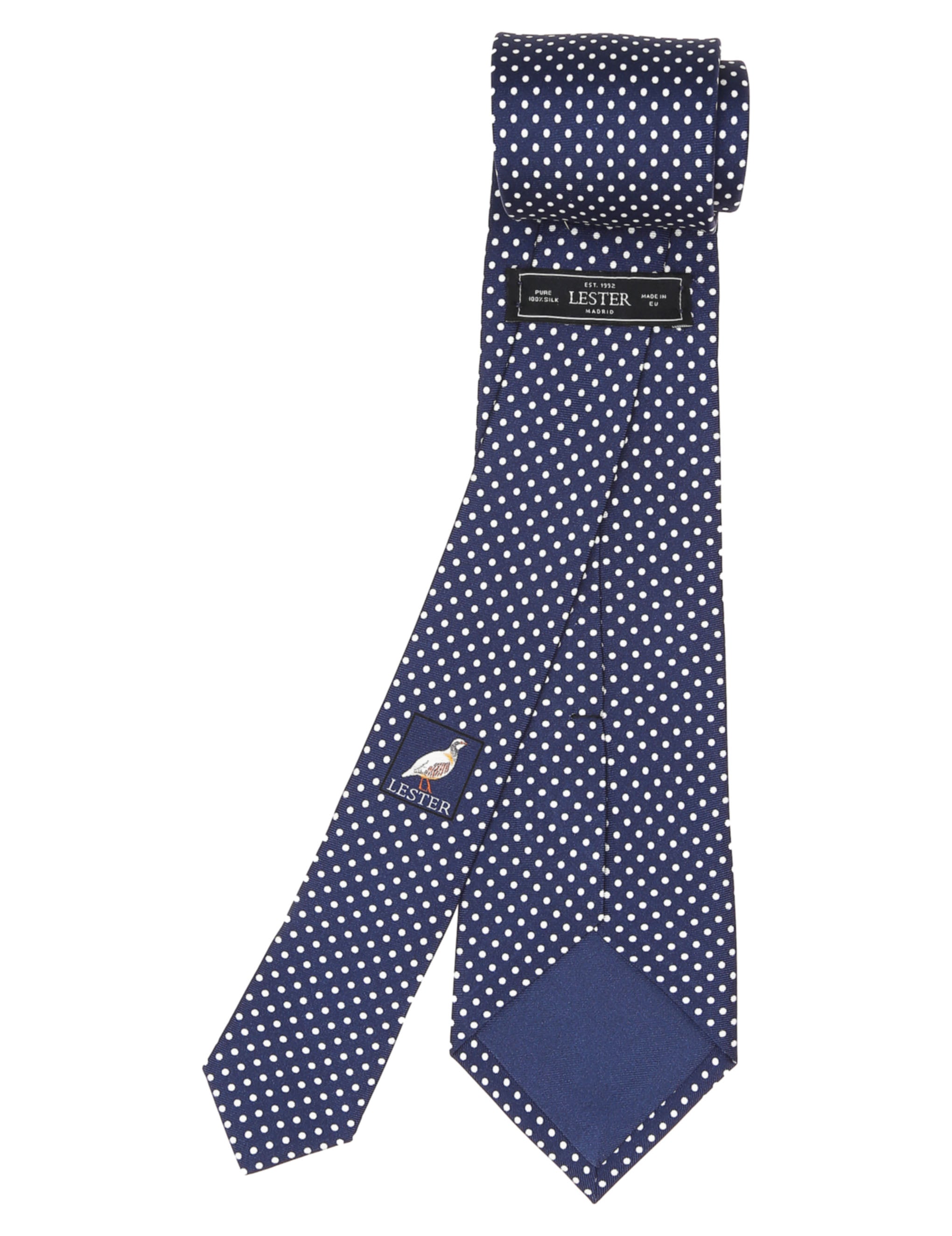 Corbata pois estampa Azul/blanco
