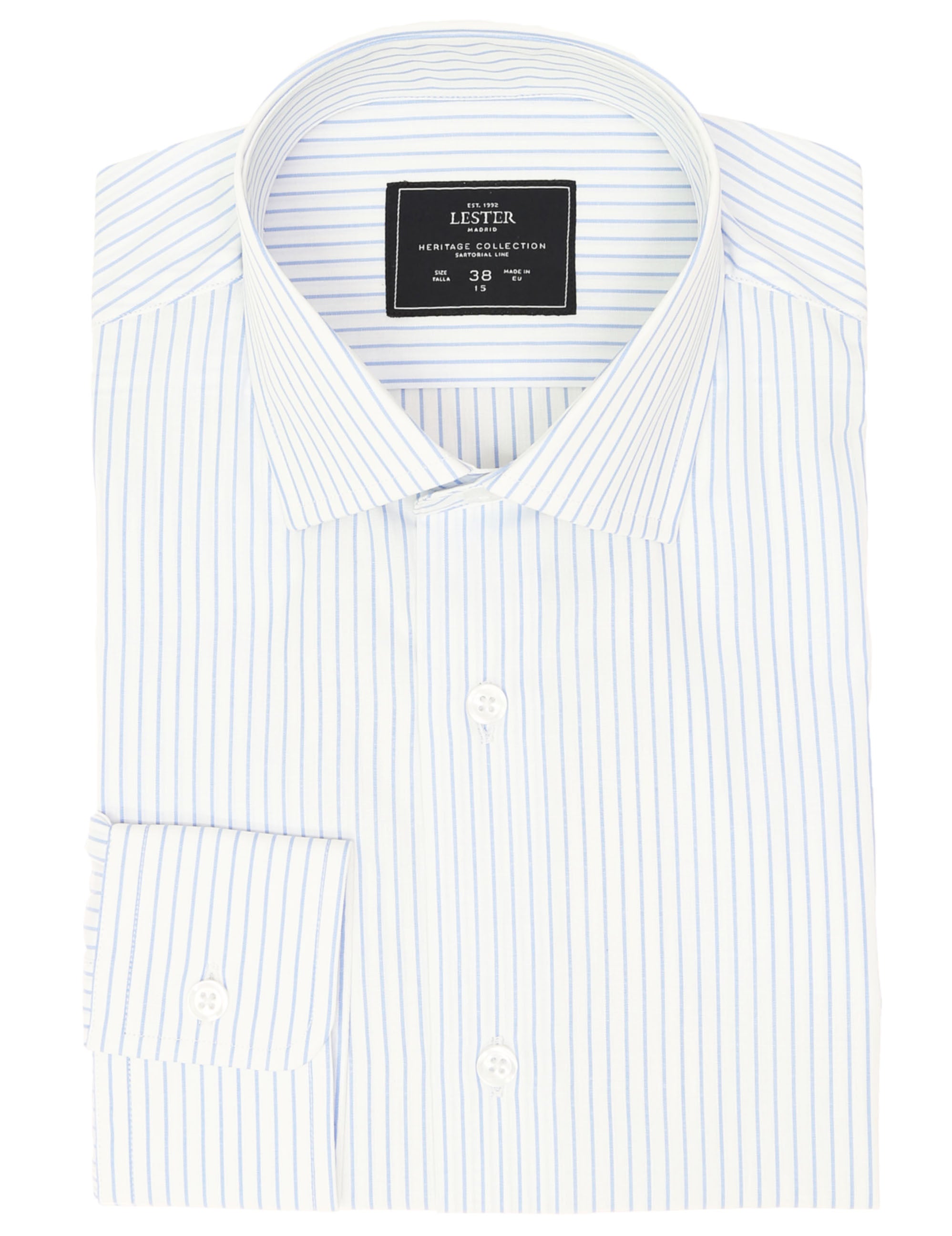 Camisa vestir raya blanca Azul