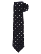 Corbata cashmere pois Azul/blanco