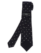 Corbata cashmere pois Azul/blanco