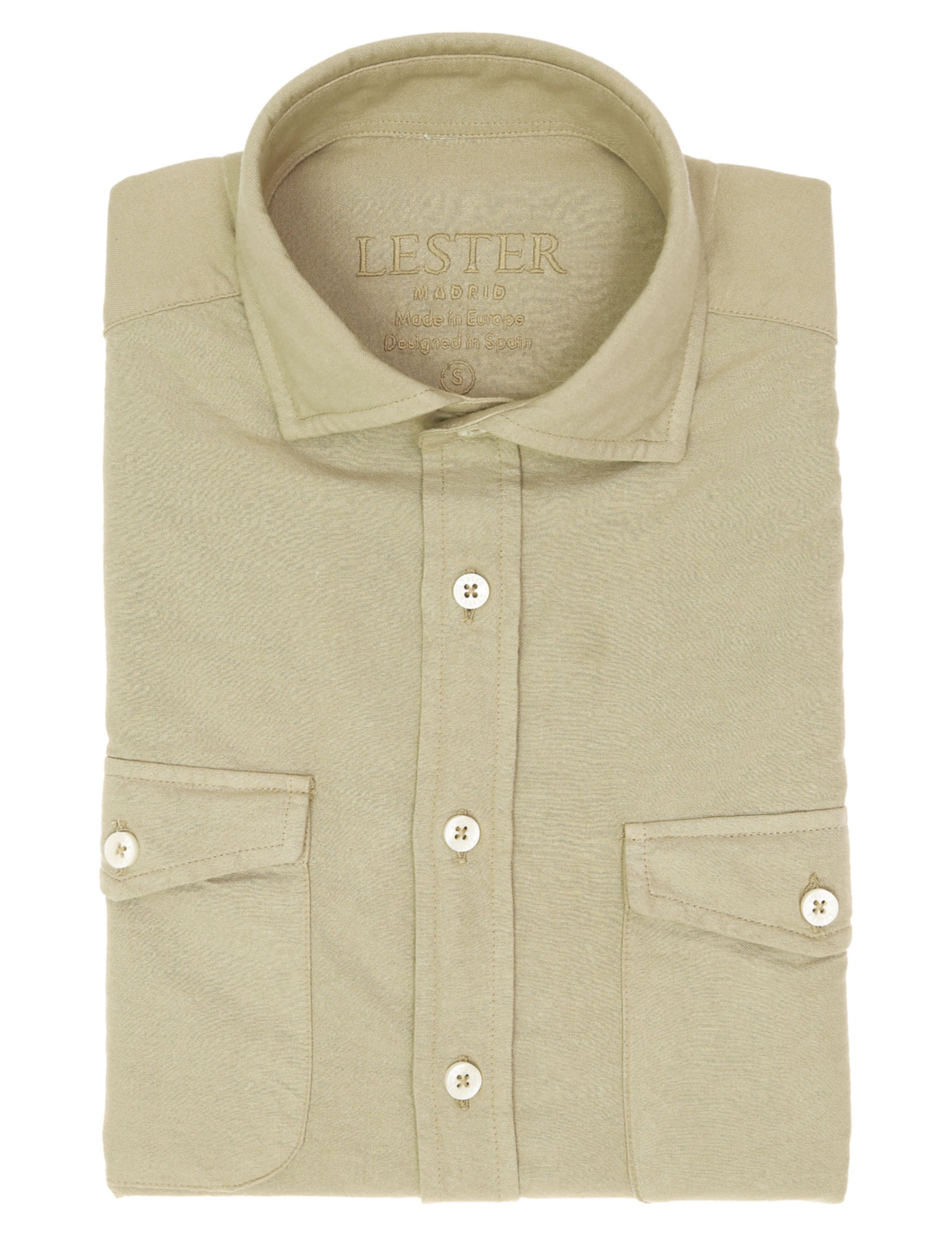 Camisa oxford bolsillos Beige