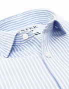 Camisa sport oxford raya ancha Azul