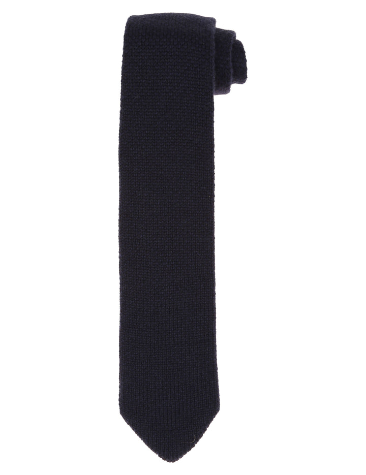 Corbata maglia cashmere Azul/azul