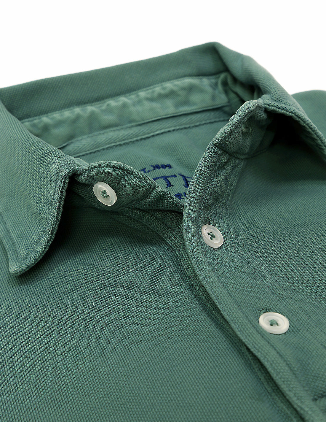 Polo pique manga larga Verde oscuro