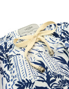 Traje de baño hojas fondo rayas Azul/blanco