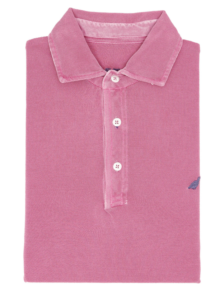 Polo pique manga larga Rosa