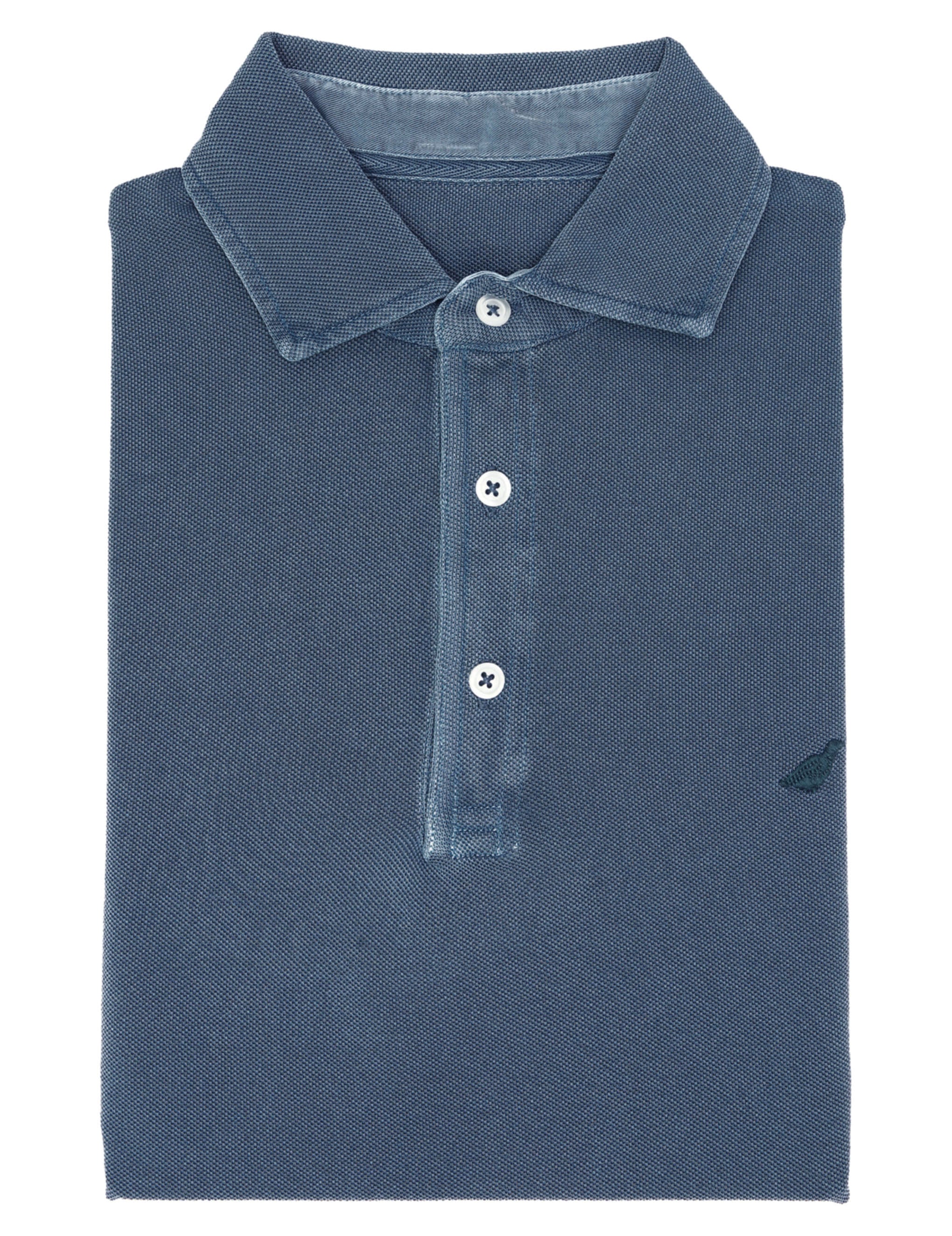 Polo pique manga larga Azul