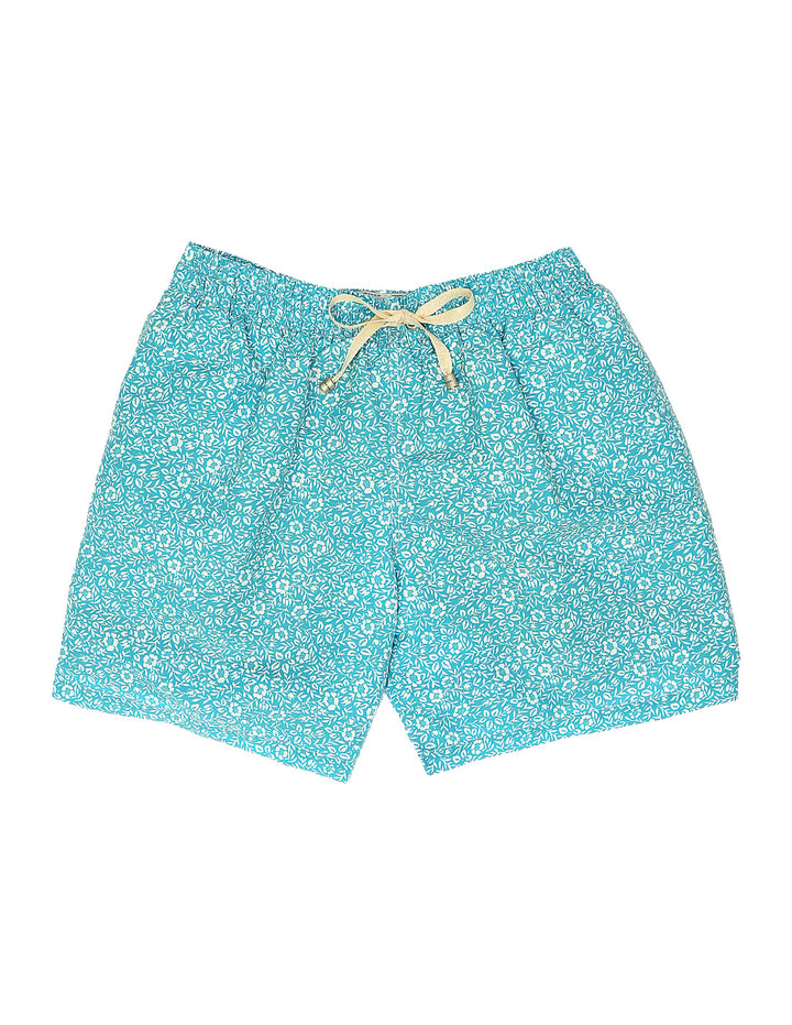 Traje de baño flor monocolor Turquesa