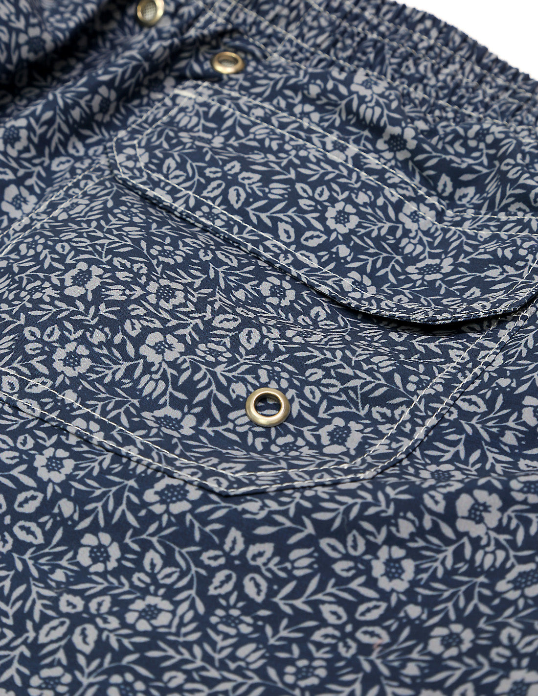 Traje de baño flor monocolor Azul