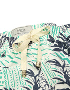 Traje de baño hojas fondo rayas Azul/verde
