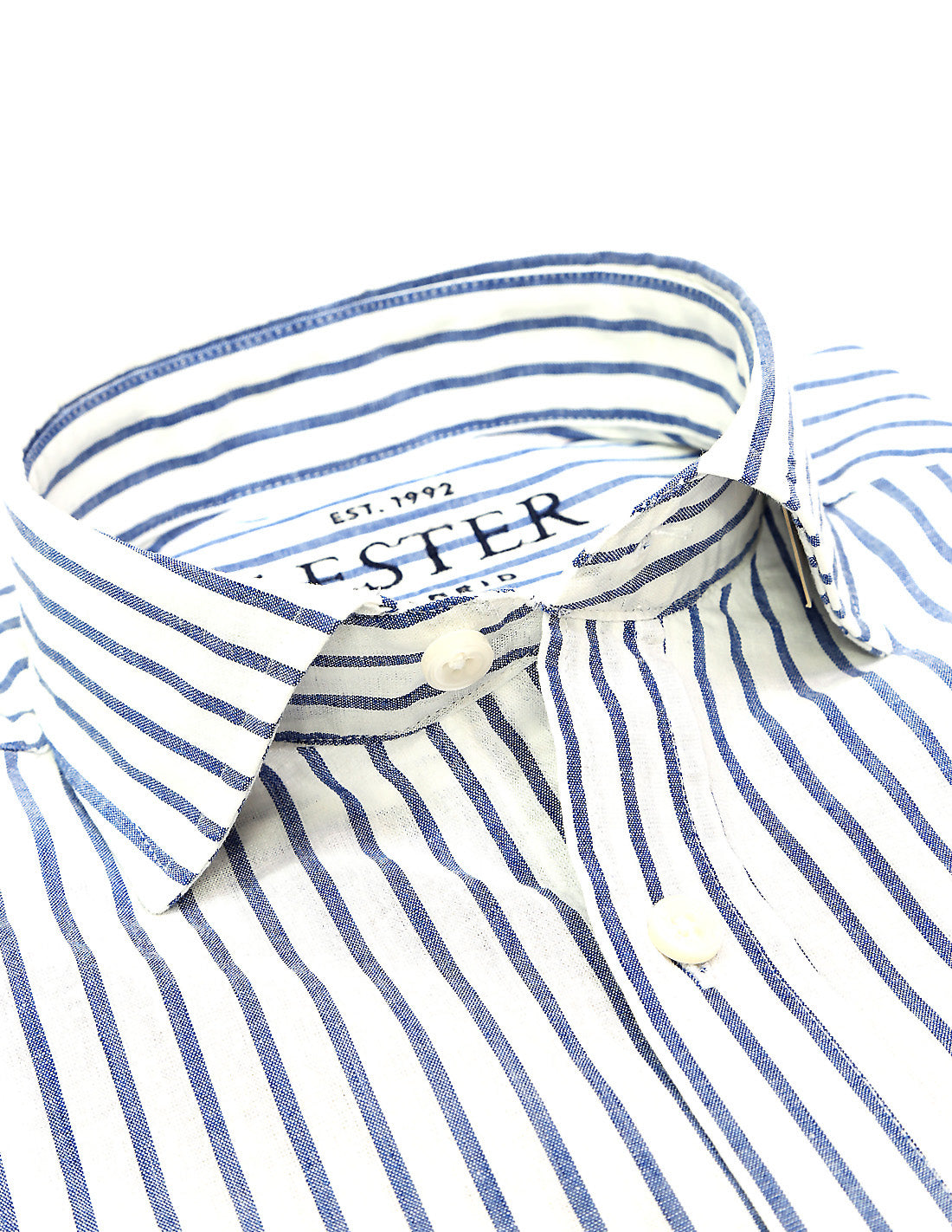 Camisa sport lino raya ancha Azul